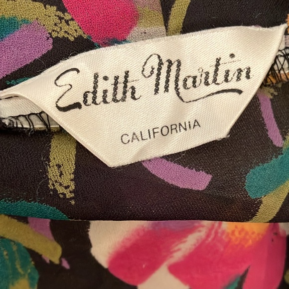 Vintage Edith Martin California Paintbrush Flower Sheer Top - Picture 3 of 7
